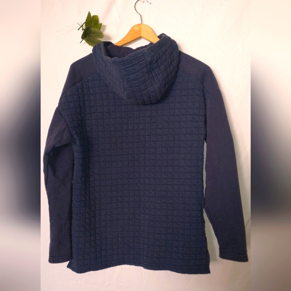Columbia Deep Blue Quilted Textured Hoodie Sweatshirt Long Sleeve Small - Picture 6 of 6
